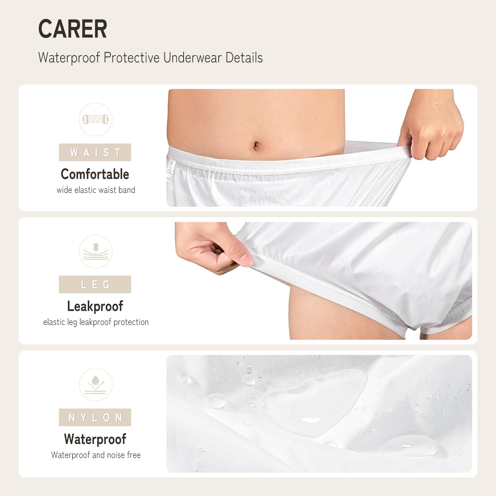 CARER Healthcare Incontinence Cover breathable fabric keeps skin comfortable.