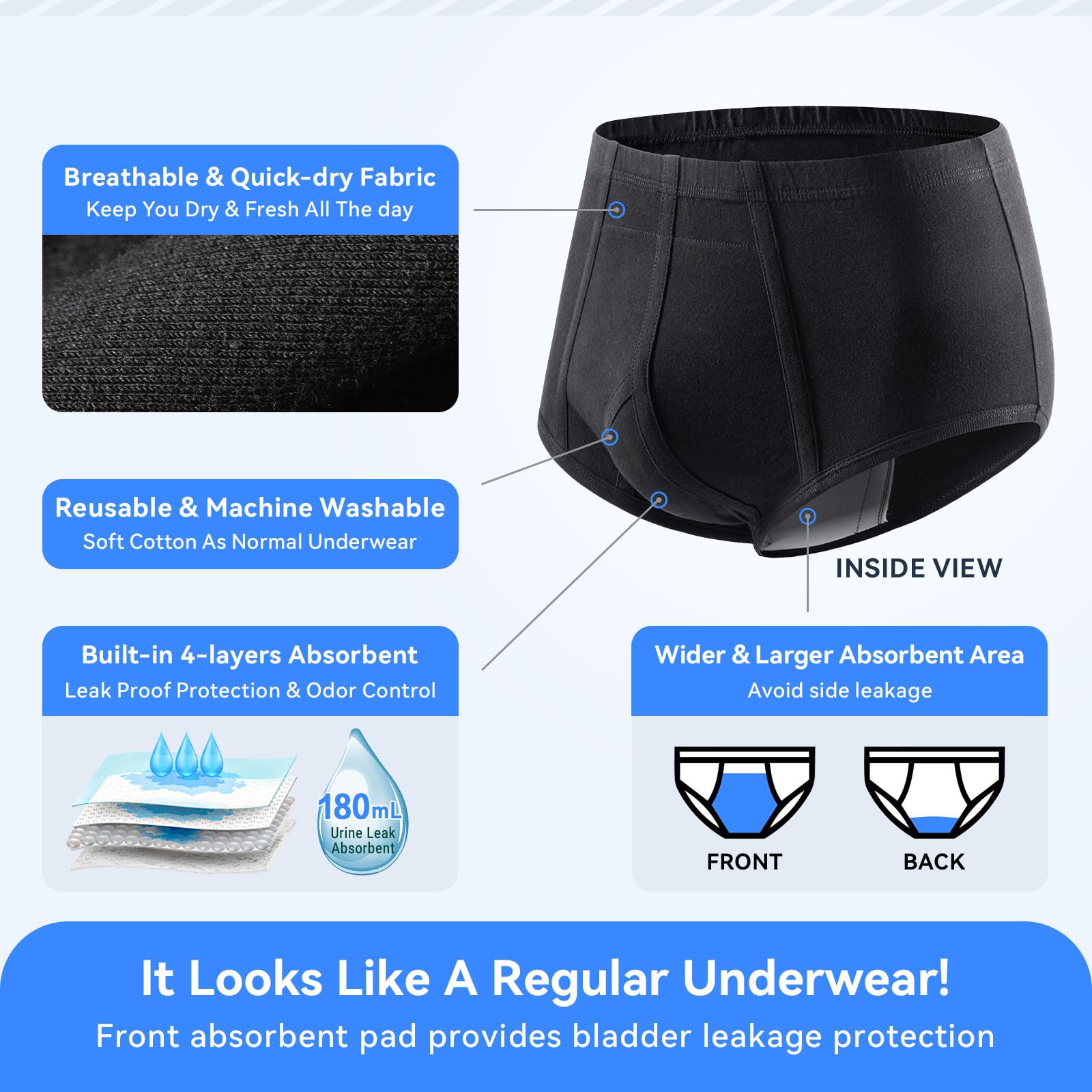 CARER men's underwear back view showing comfortable waistband and silhouette.