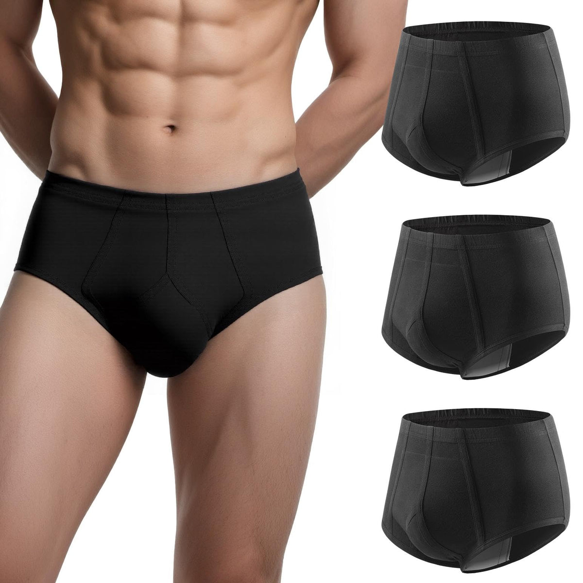 CARER men's incontinence underwear front view with discreet absorbent panel for leak protection.