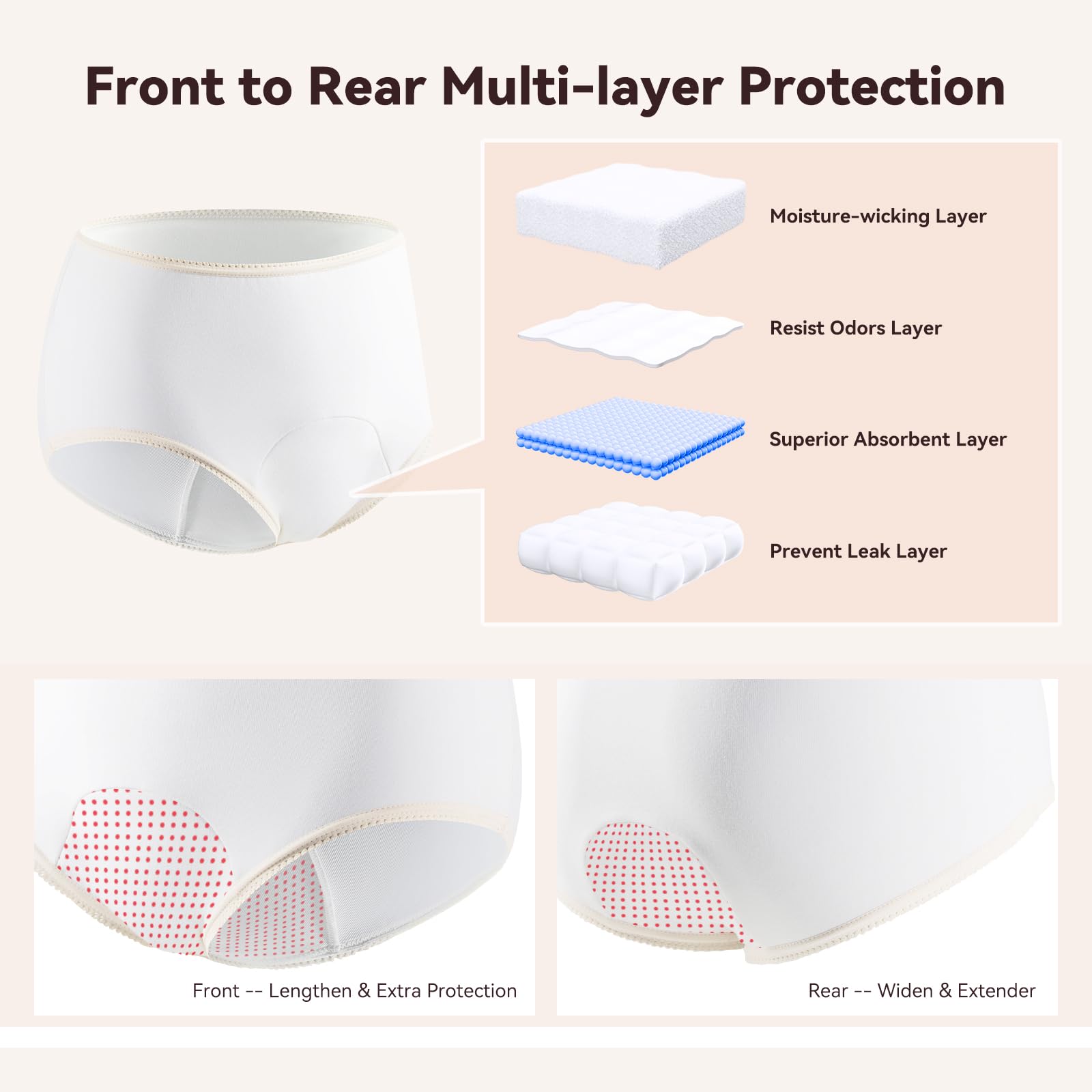CARER Healthcare Incontinence Underwear Women worn look provides seamless fit under clothing.