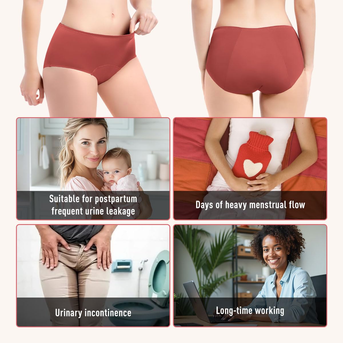 CARER Leak Proof Underwear three-pack highlights convenient protection in packaging
