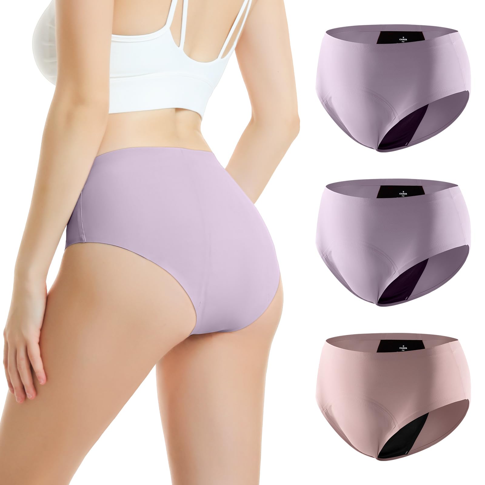 CARER high-absorbency period underwear for women with secure all-day protection during heavy flow