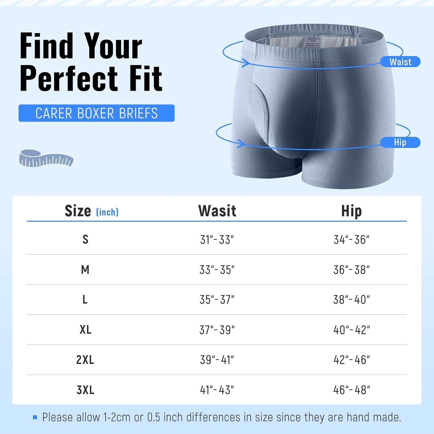 CARER three-pack packaging highlighting washable, economical underwear.