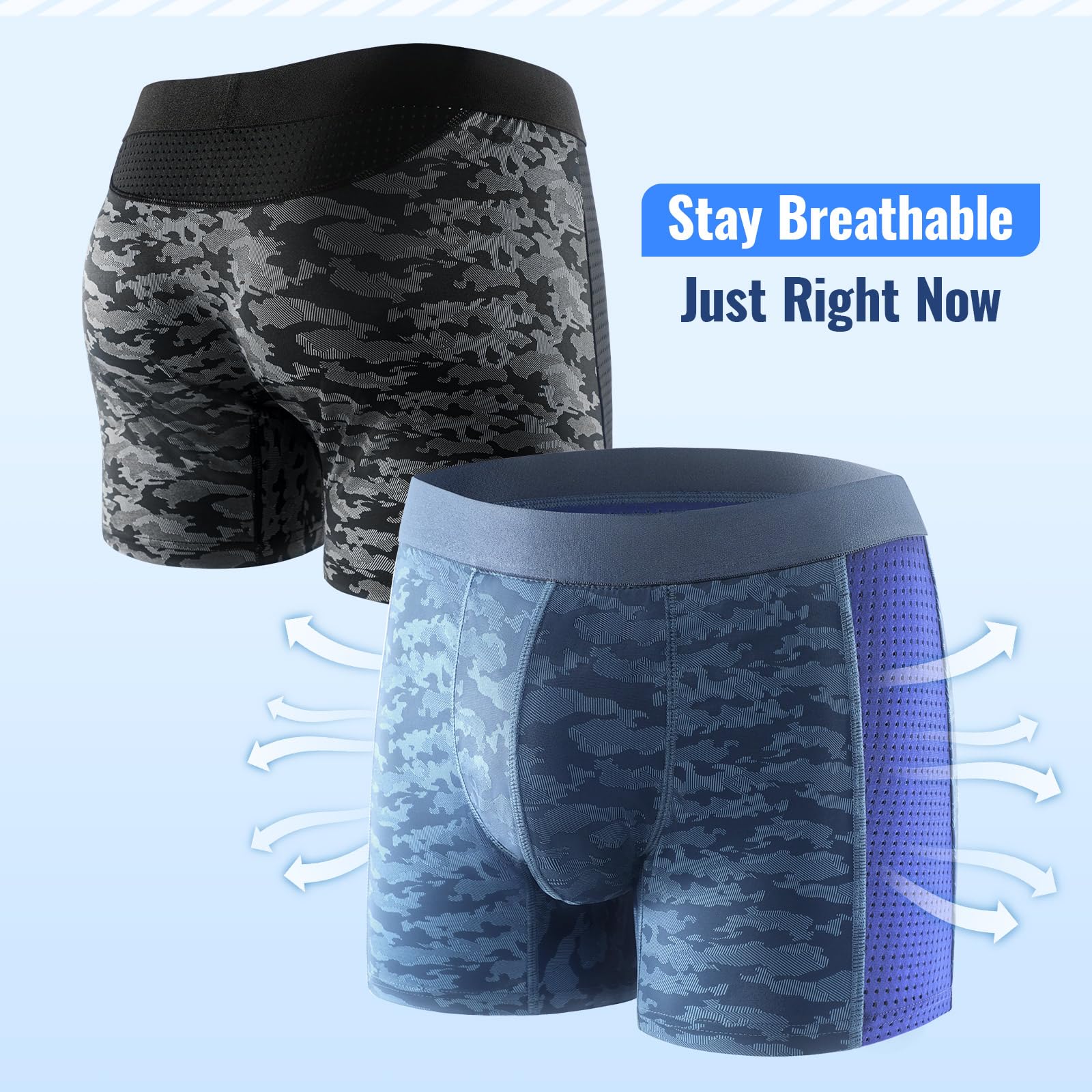 CARER men's underwear side view, breathable fabric keeps skin cool.
