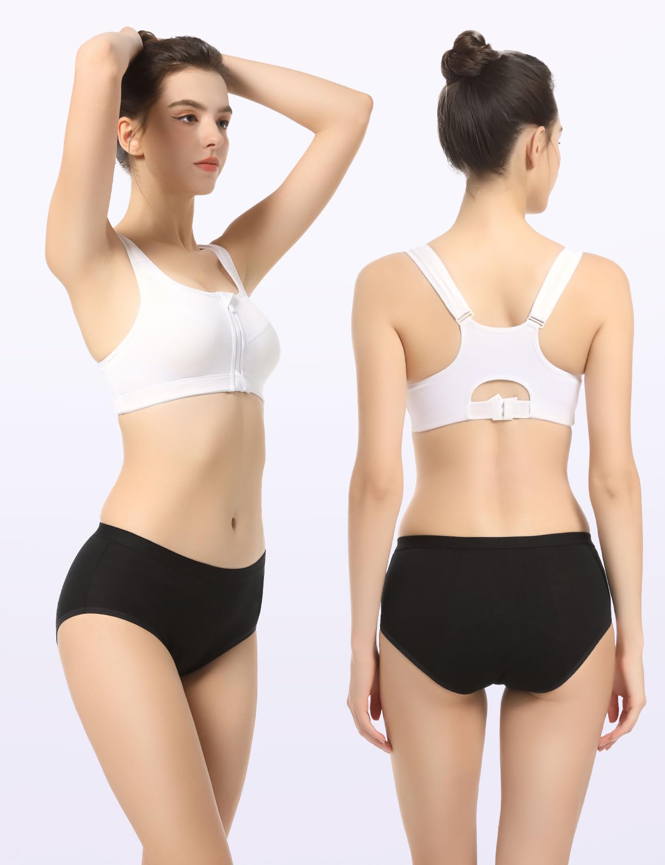 CARER leakproof period underwear back view shows reinforced absorbent layer and secure fit.