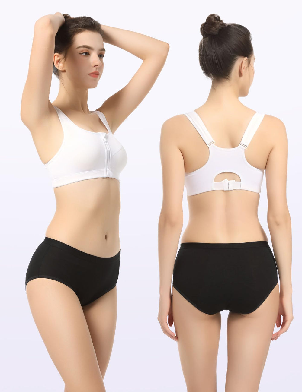 CARER leakproof period underwear back view shows reinforced absorbent layer and secure fit.