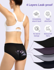 CARER period underwear side profile demonstrates comfortable fabric and wide hip coverage.
