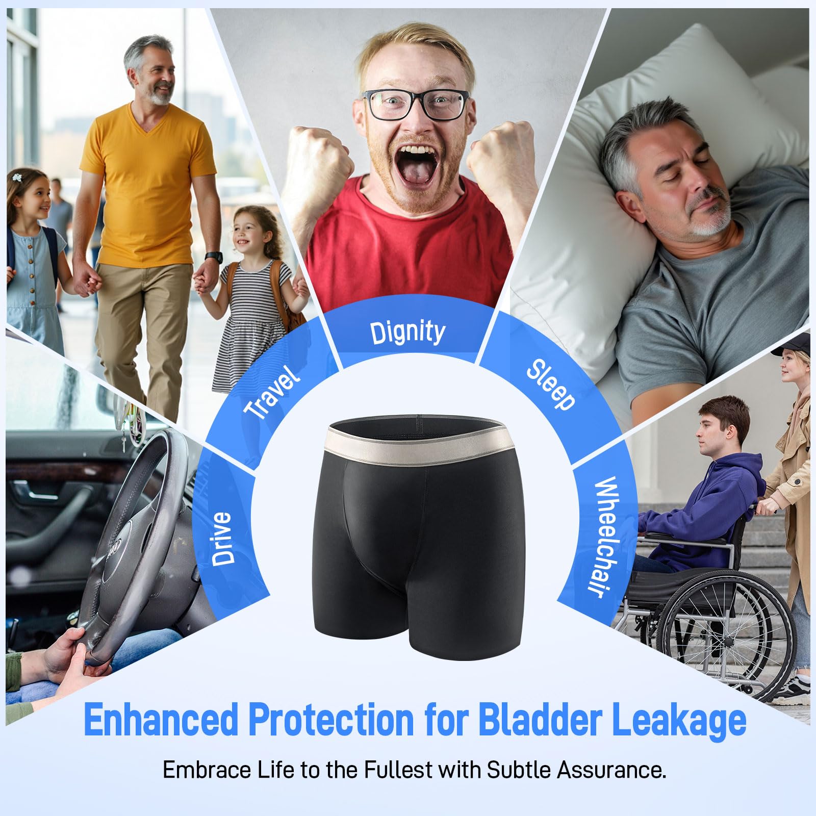CARER four-pack packaging shows reusable men’s underwear option.