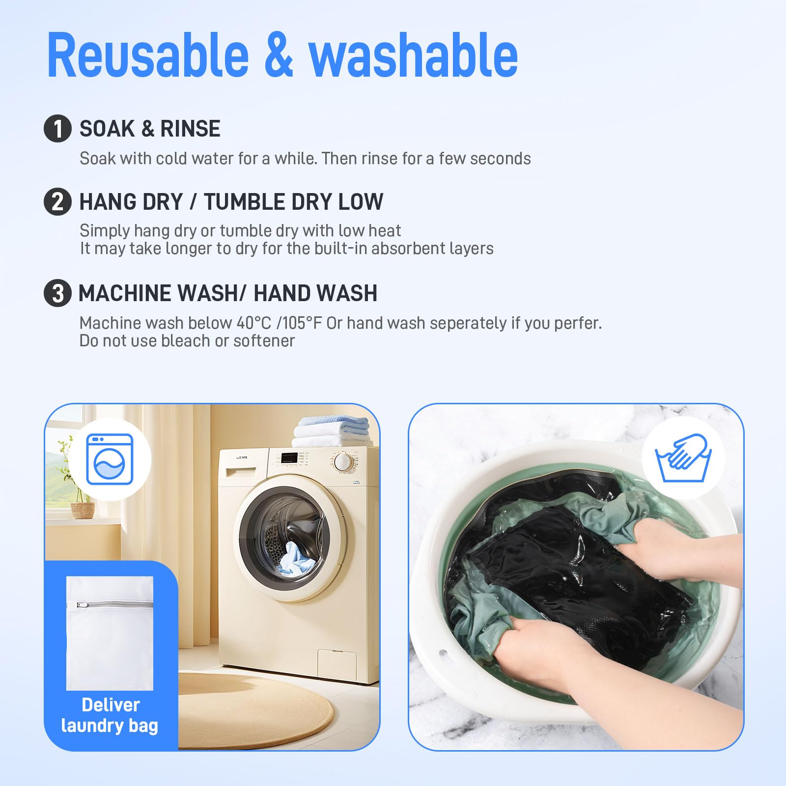 CARER washable and reusable fabric, soft and breathable.