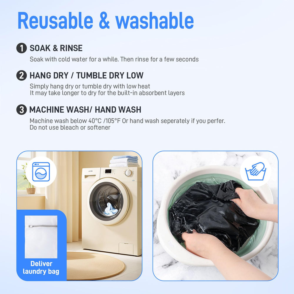 Washable and reusable underwear built for long-term use