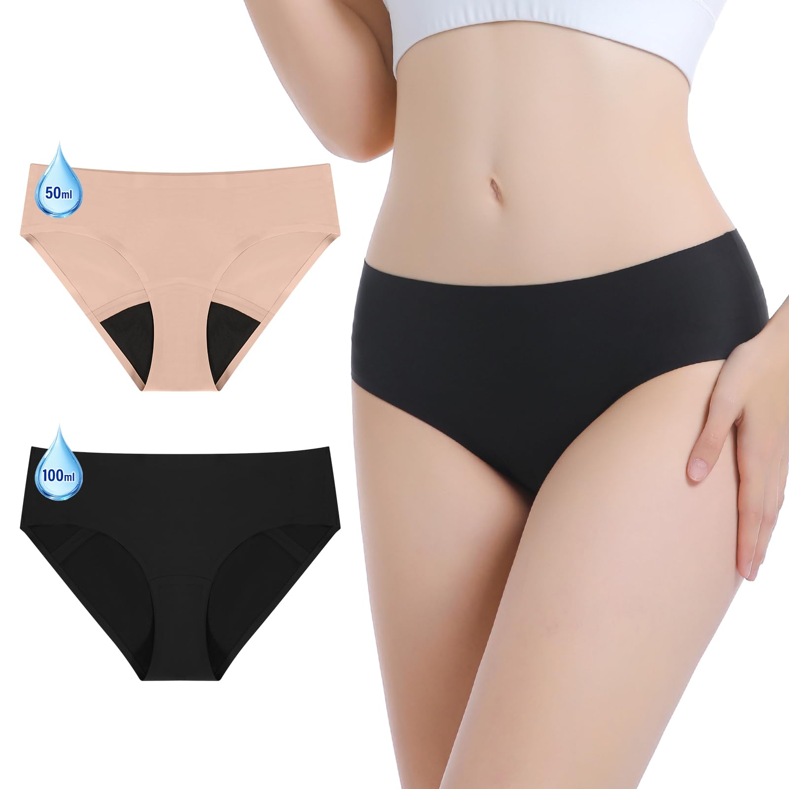 CARER period underwear day-absorb-50ml: comfortable daytime protection for lighter flow.
