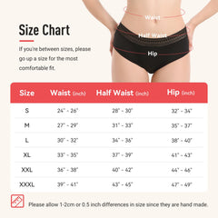CARER period underwear lace black 3XL back view highlights leak-proof protection
