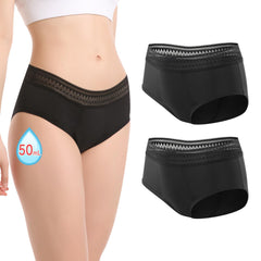 CARER period underwear lace black 3XL front view with elegant design and full coverage