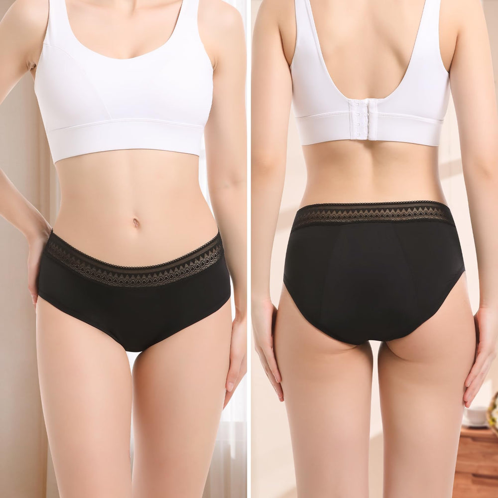 CARER period underwear lace black 3XL side view shows comfortable all-day wear