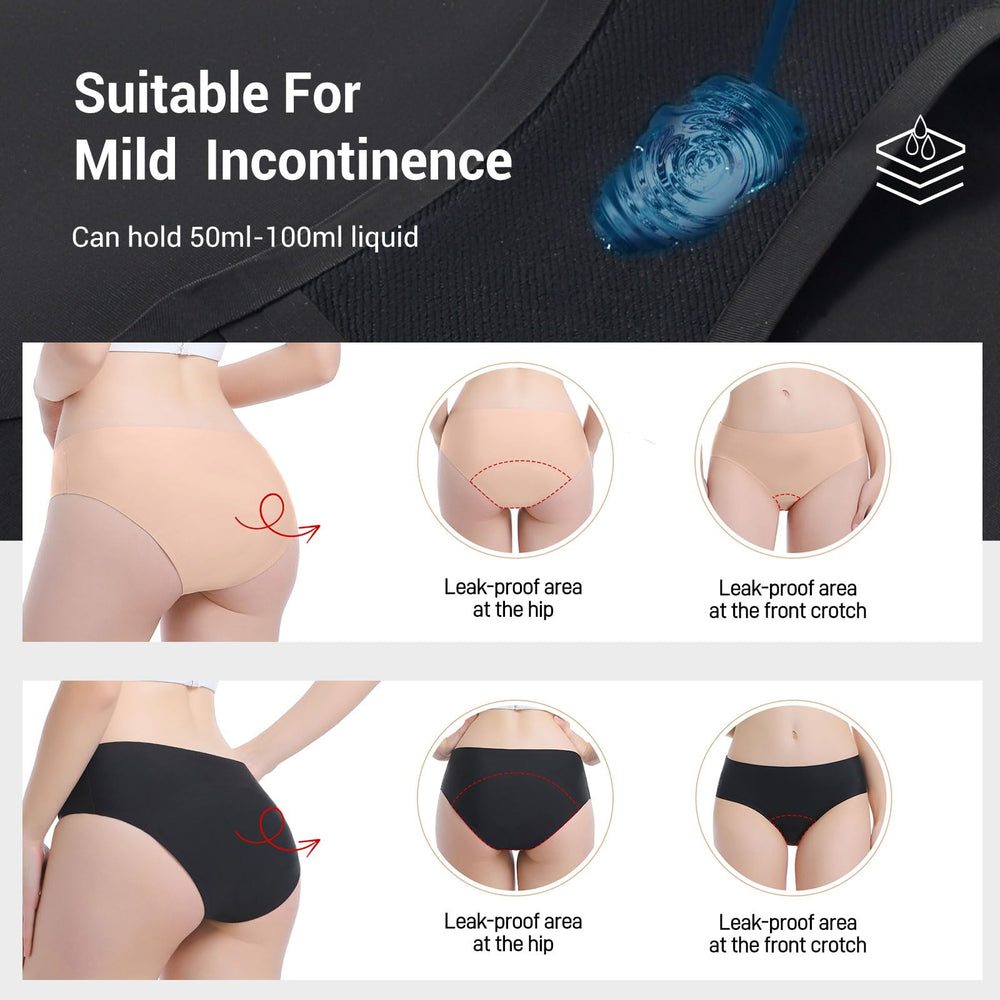 CARER period underwear leak-proof-gusset: secure, leak-proof coverage throughout the day.
