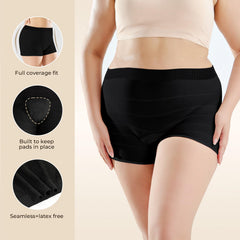 CARER postpartum underwear latex-free; skin-friendly for sensitive skin.