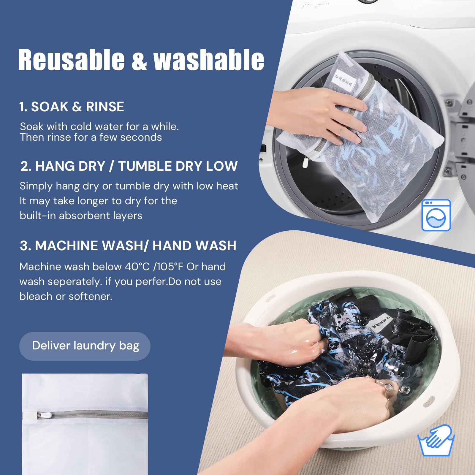 CARER boxers resemble regular briefs while providing reliable leak protection.