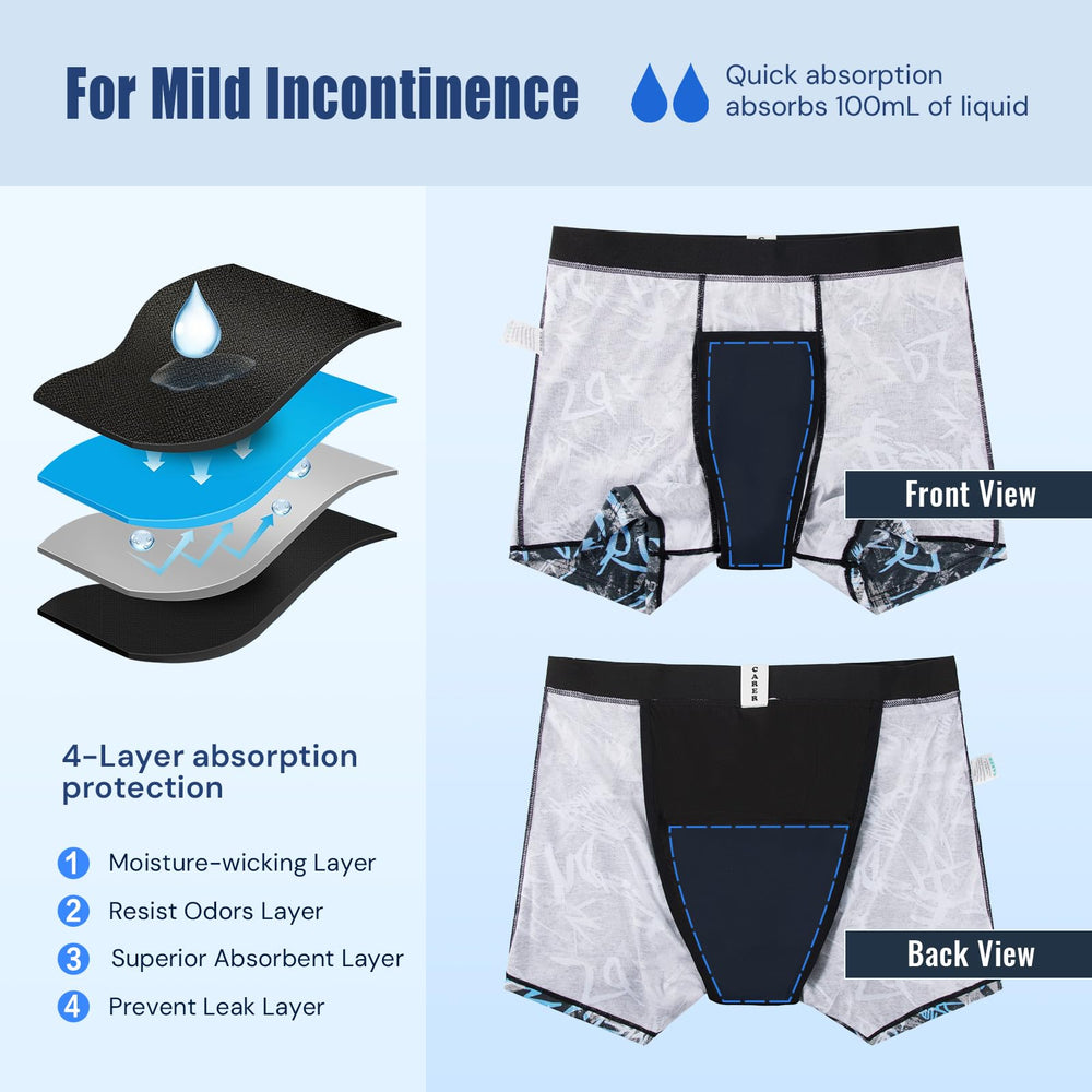 CARER underwear with stylish letter print combines discreet protection and daily style.