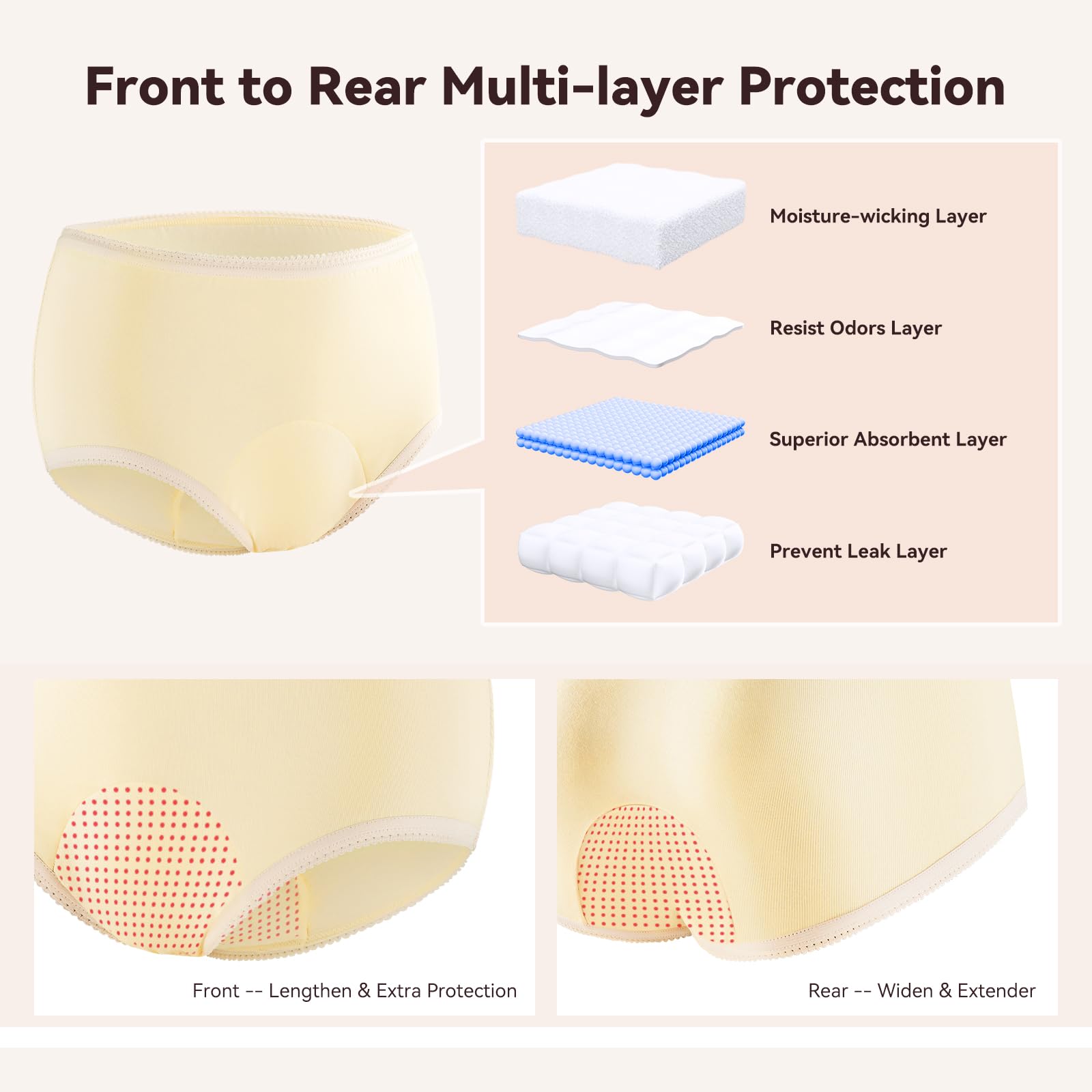 CARER Incontinence underwear back view highlighting smooth silhouette under clothes