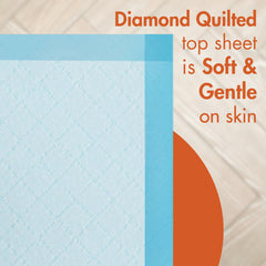 Caring disposable underpads pre-folded design for easy storage and on-the-go use.