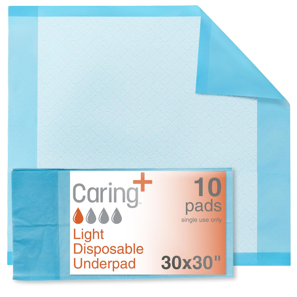 Caring disposable underpads top sheet keeps skin dry and comfortable.