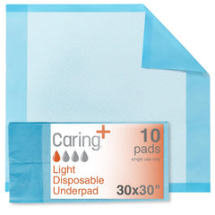 Caring disposable underpads top sheet keeps skin dry and comfortable.