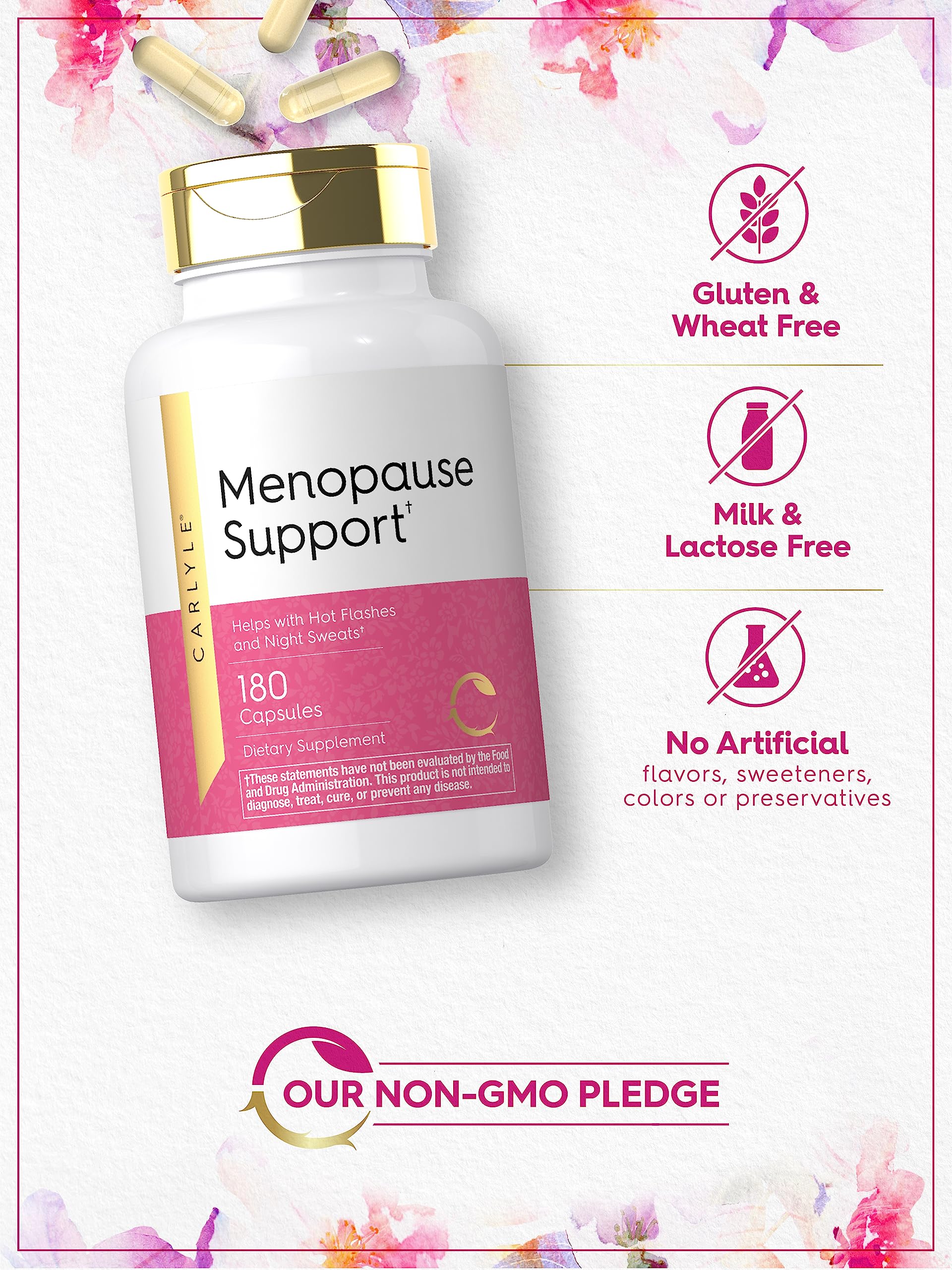 Carlyle wild yam extract capsule shown for natural menopause support.