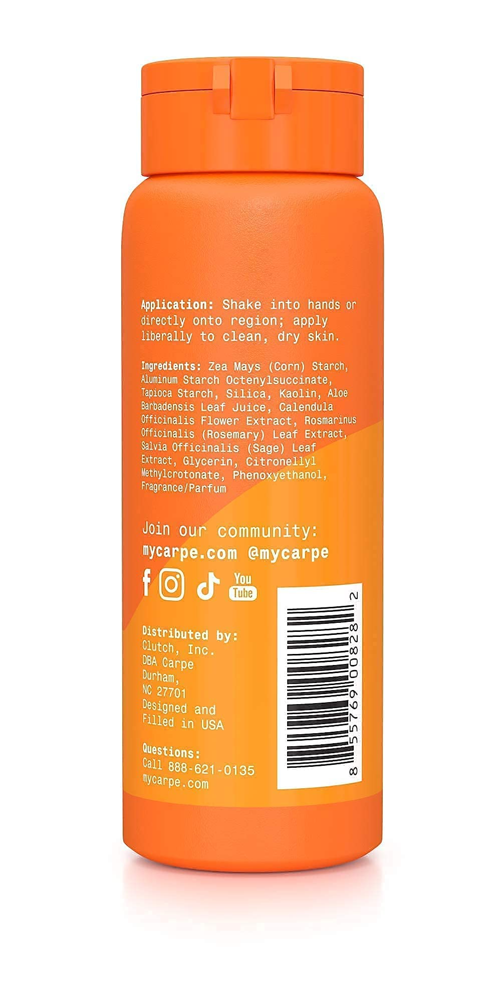 After-application dryness and freshness with Carpe powder.