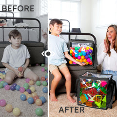 CARPETBOX thick PVC with Oxford seams, durable clear bin for long-term use
