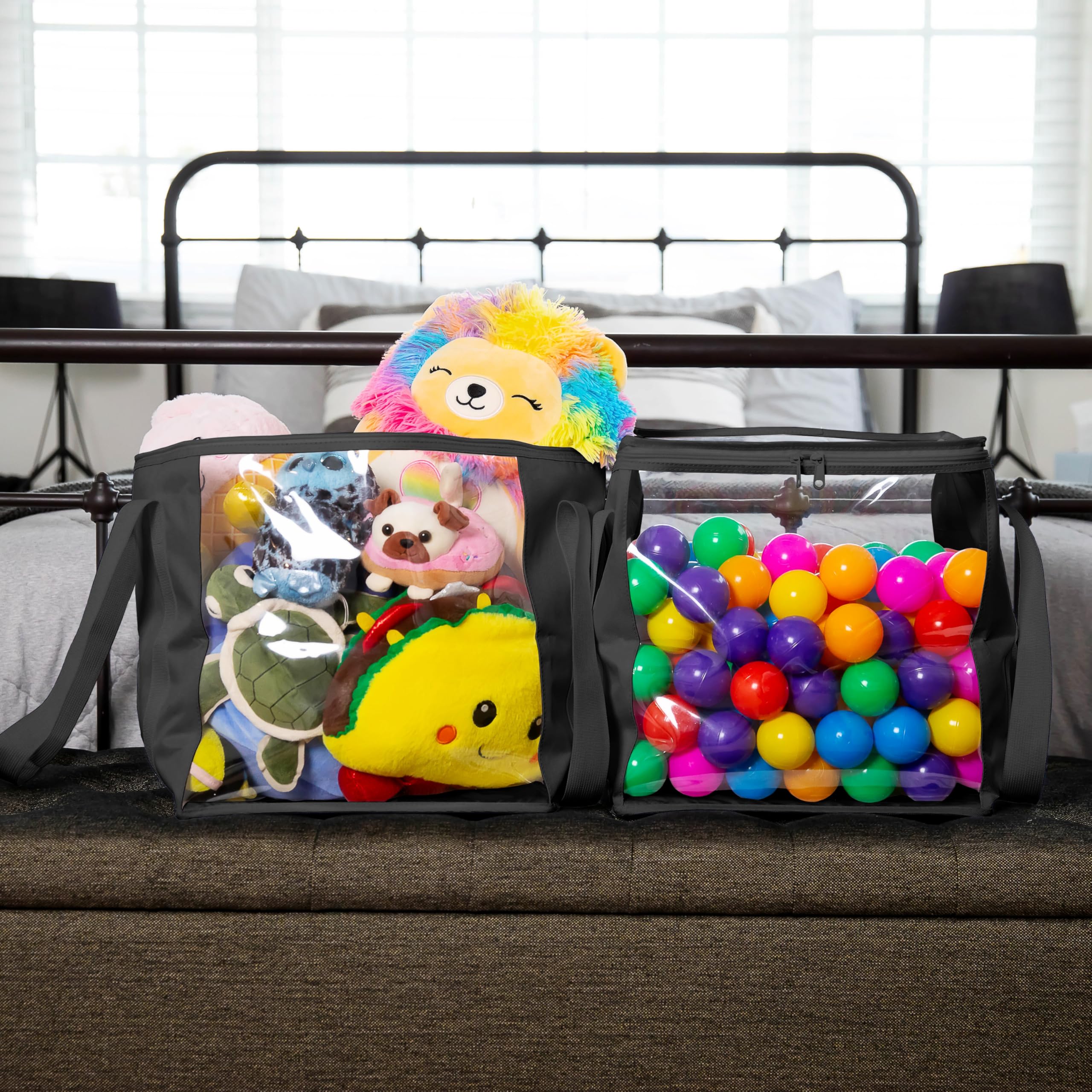 CARPETBOX two-piece toy storage bin with zipper, keeps playroom tidy and accessible