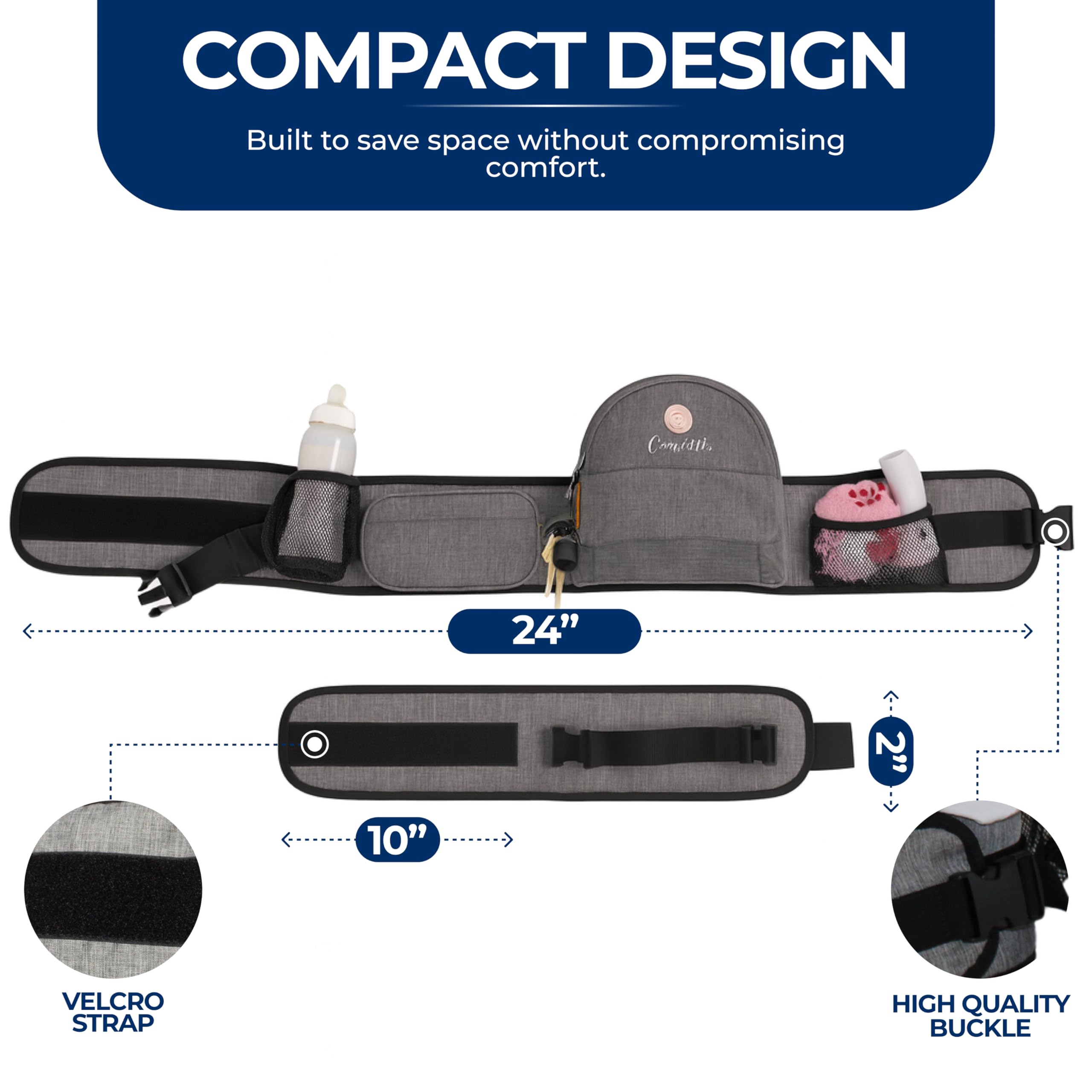 CarryMe non-slip seat design keeps baby securely in place.