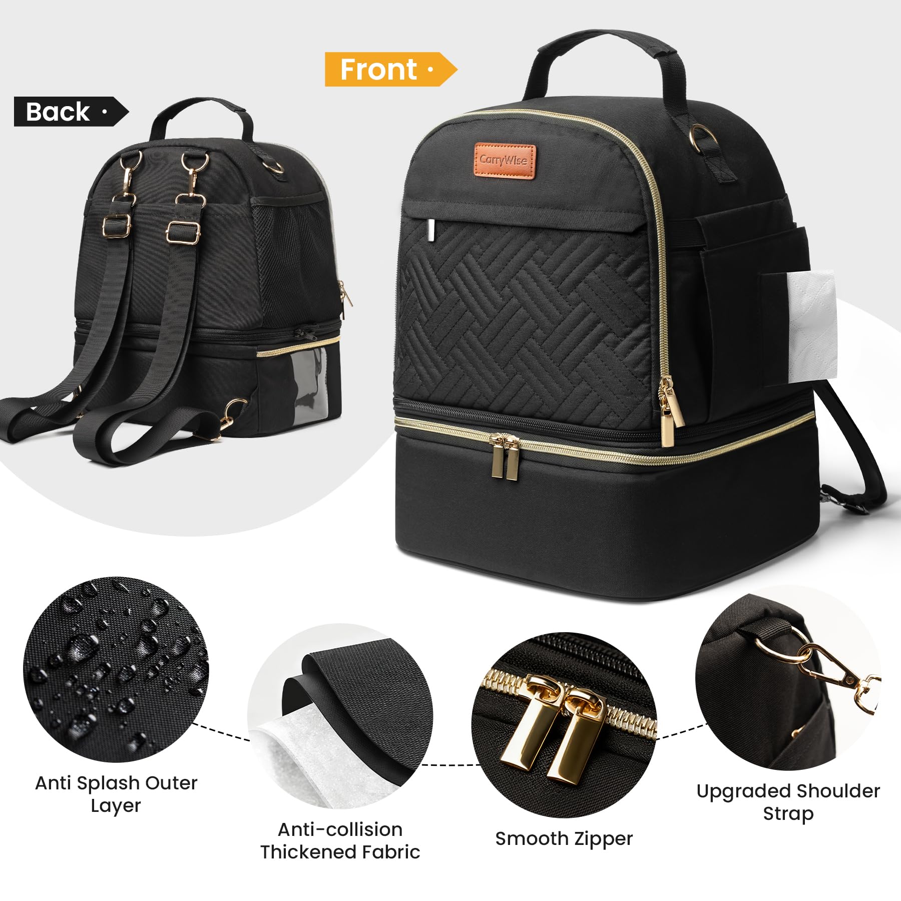 CarryWise bag includes 10 gel ice packs for extended cooling on travel.