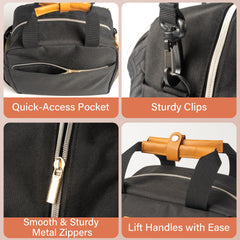 CarryWise side pocket access for quick grab of tissues.