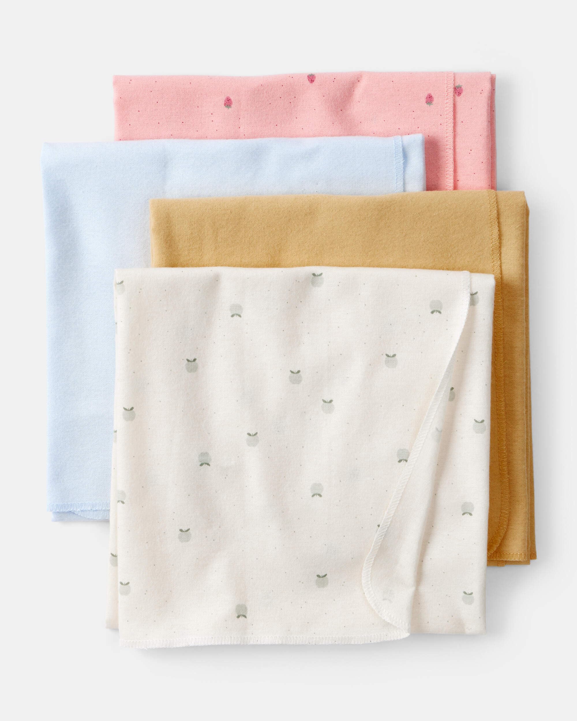 Carter's baby blankets neatly stacked in a box, ready for everyday use.