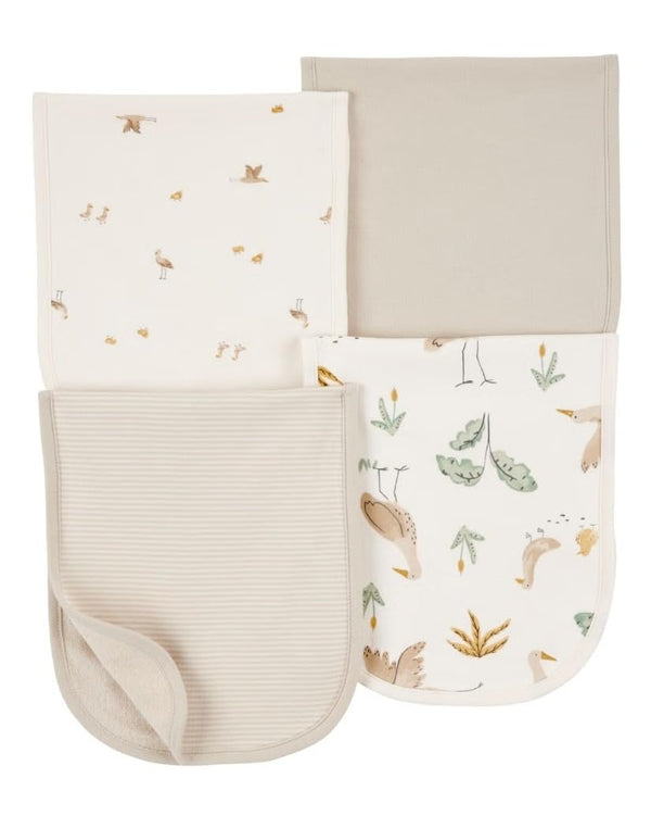 Carter's baby burp cloths in ivory with neutral prints for gentle coverage and spills