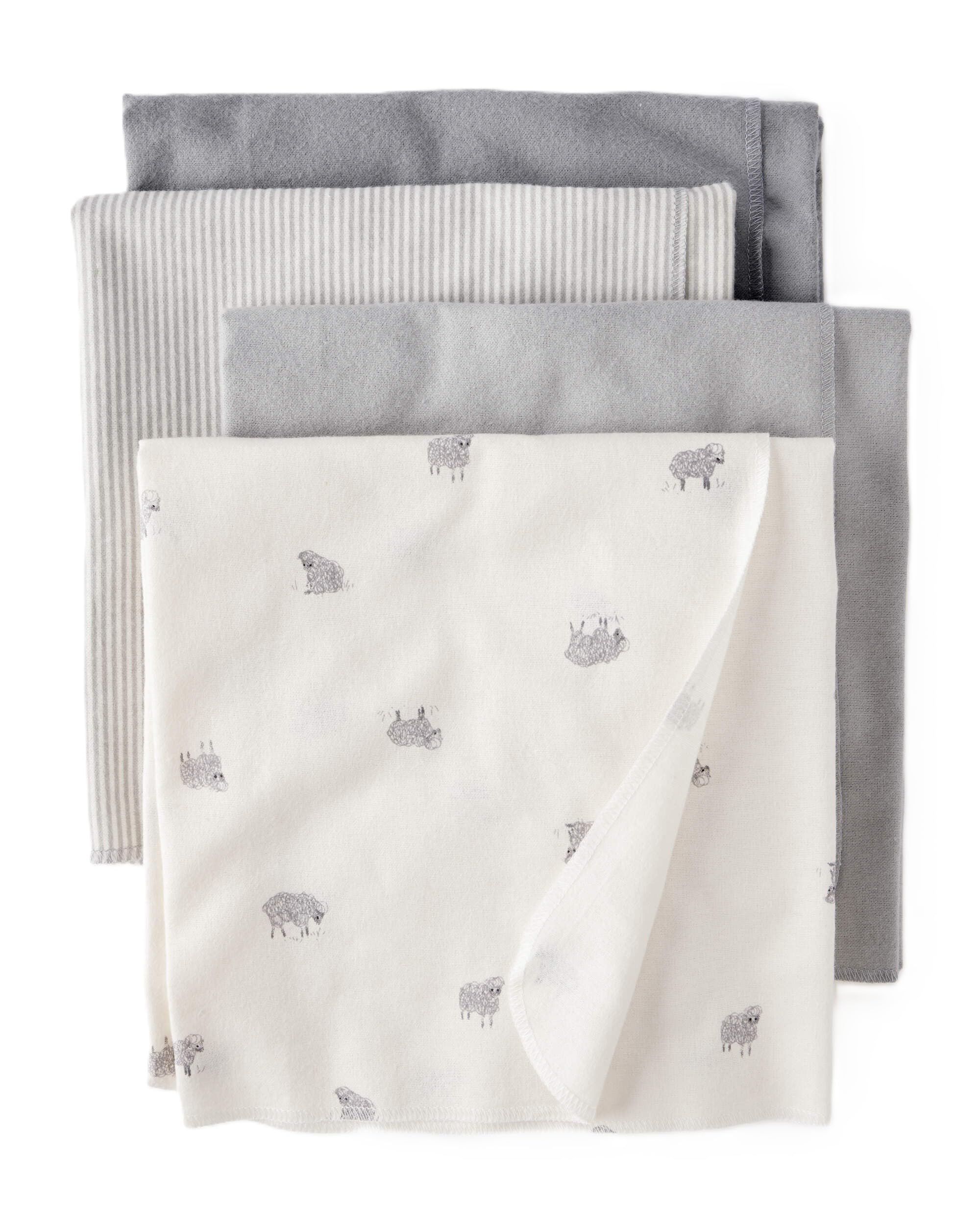 Carter's baby receiving blanket grey stripe for layering during stroller rides