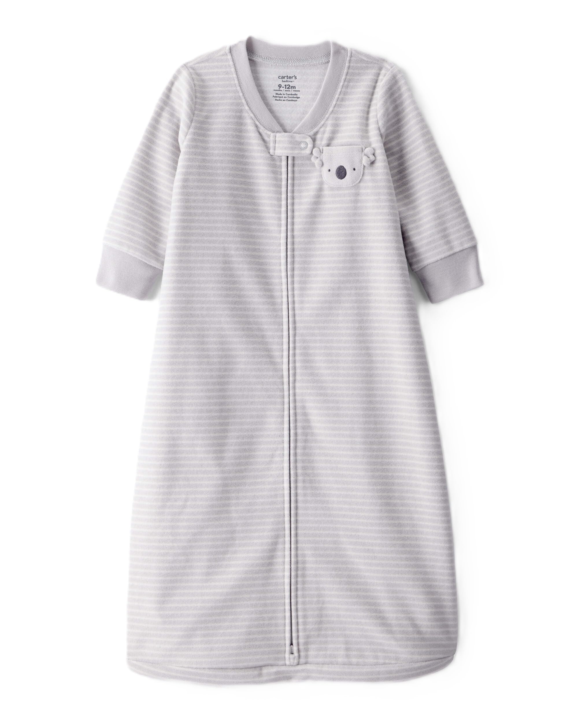 Carter's sleep bag microfleece fabric offers soft warmth and flexibility.
