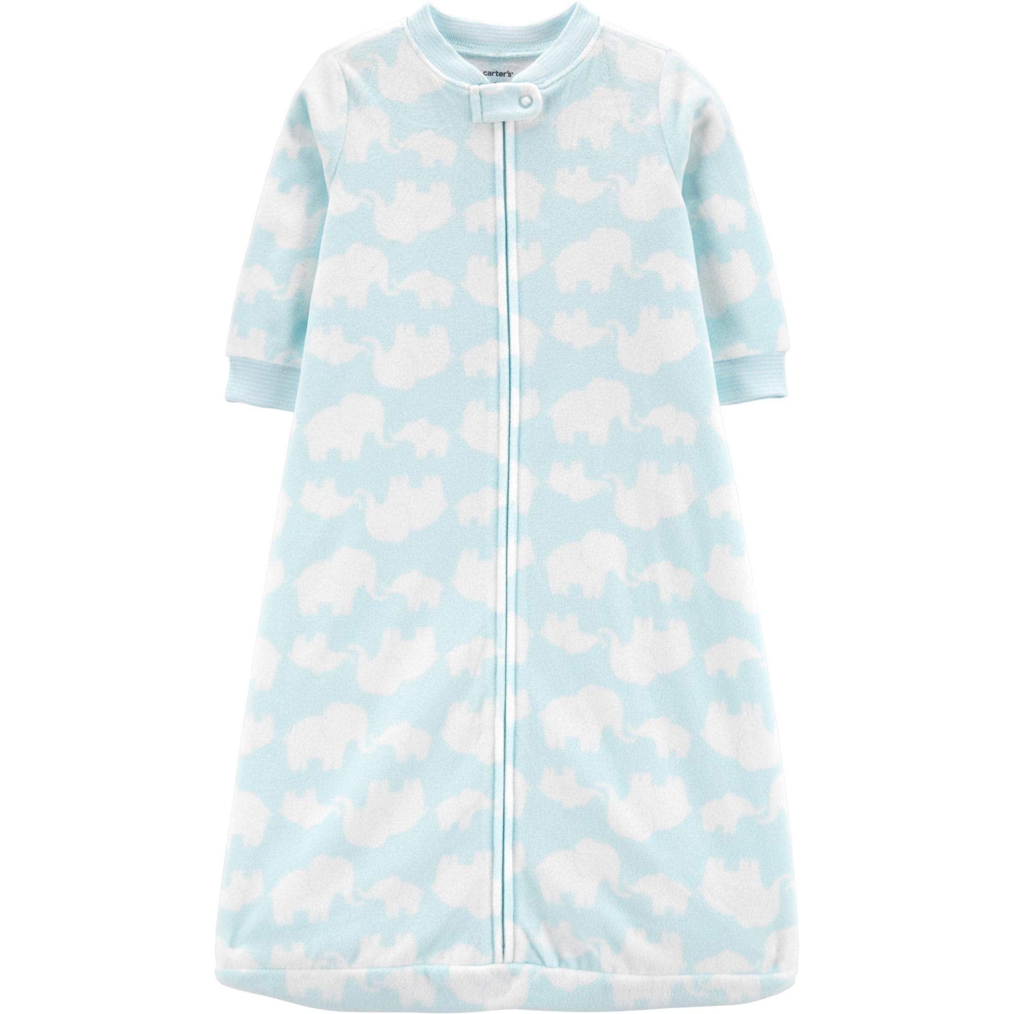 Carter's elephant sleepbag front view shows cozy fleece warmth for baby nights.