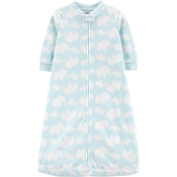 Carter's elephant sleepbag front view shows cozy fleece warmth for baby nights.