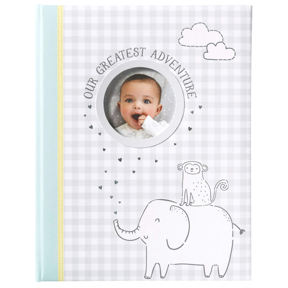 Carter's Our Greatest Adventure memory book cover showing milestone moments for baby's first year