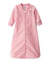Carter's sleep bag with pink stripes and bunny applique keeps baby cozy through the night.
