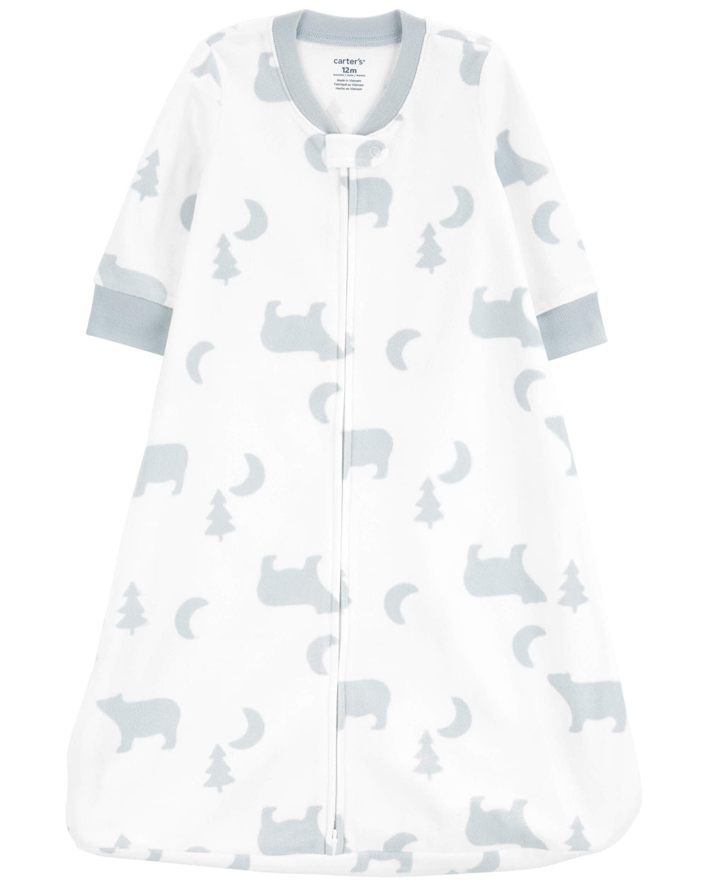 Carter's sleep bag woodland neck and cuff ribbed trim for secure fit.
