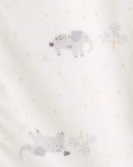 Carter's sleep bag with front zipper enables quick night-time changes.