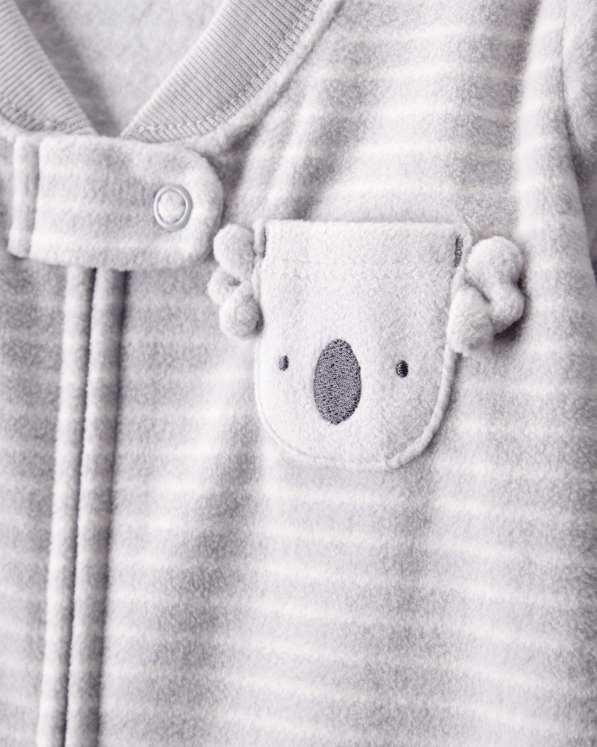 Carter's sleep bag grey koala, applique detail, playful bedtime comfort