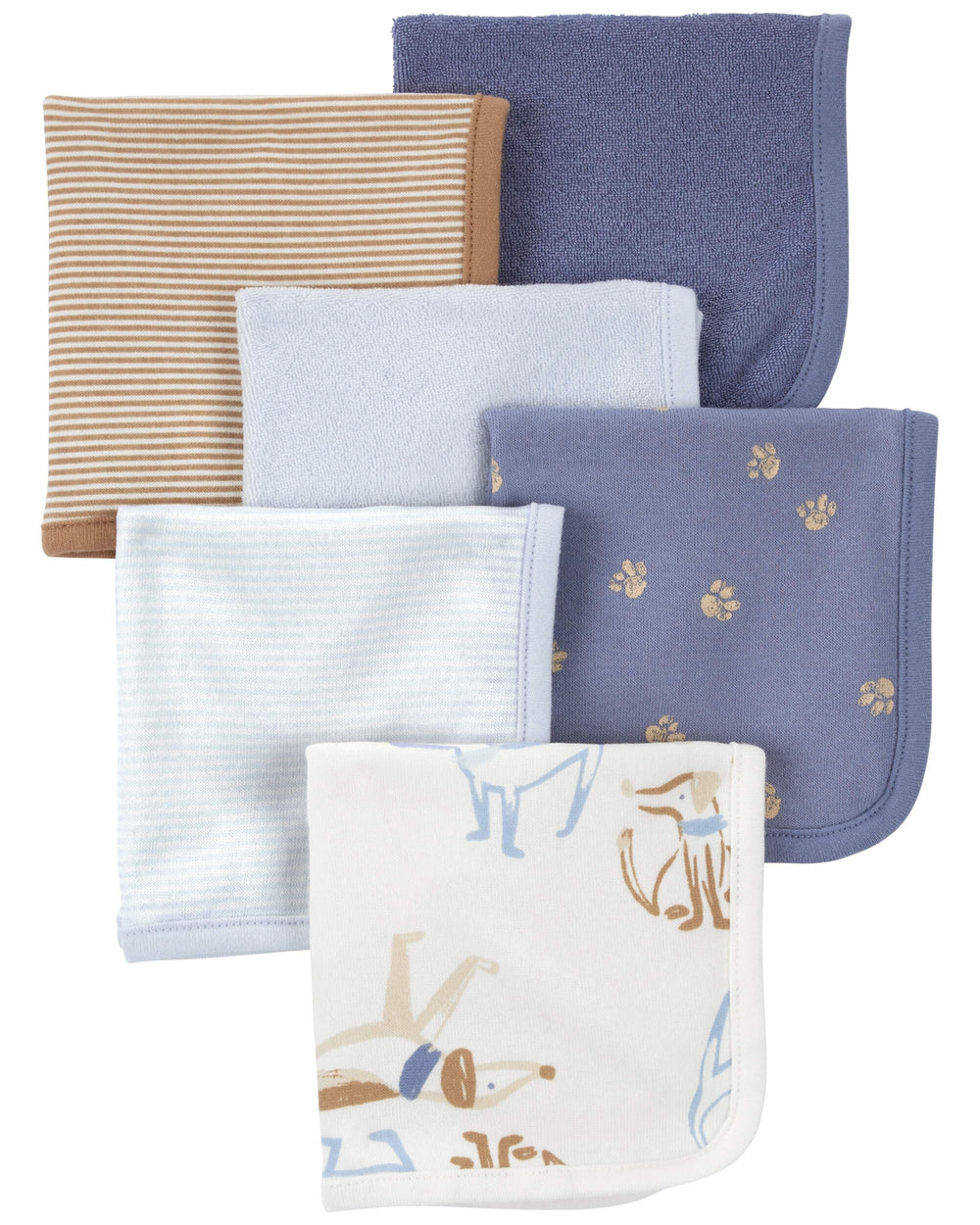 Carter's blue ivory washcloths plush and gentle for skin cleansing