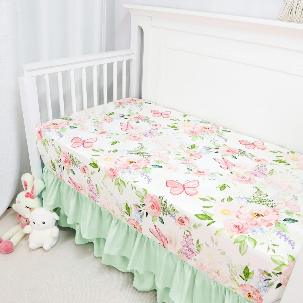 Caruili fitted crib sheet with elastic edge for a secure, snug fit