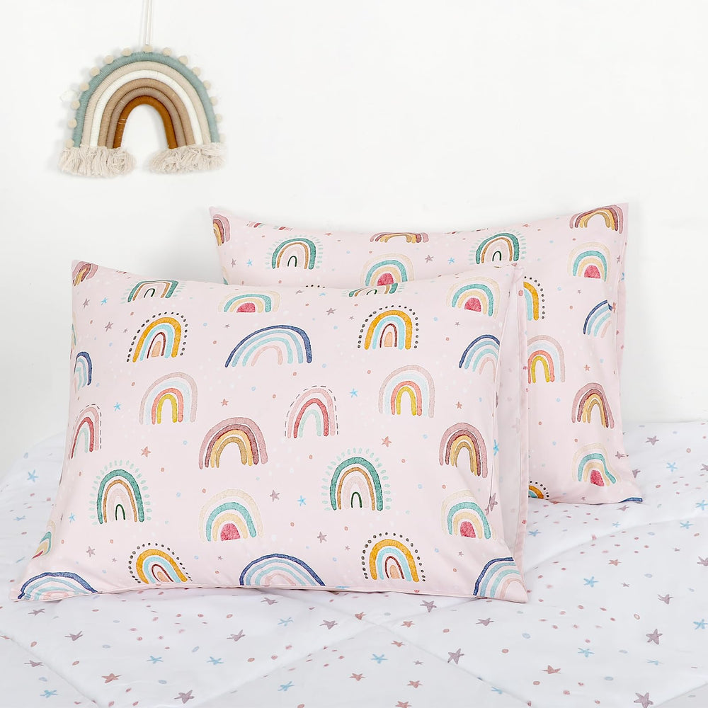 CARUILI Girls room setup with Rainbow Dreams coordinating textures