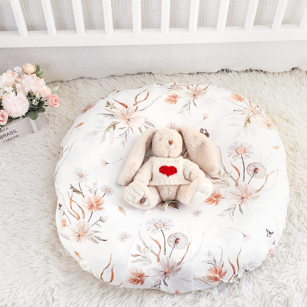 CARUILI newborn lounger cover double-sided soft Minky for cozy naps.