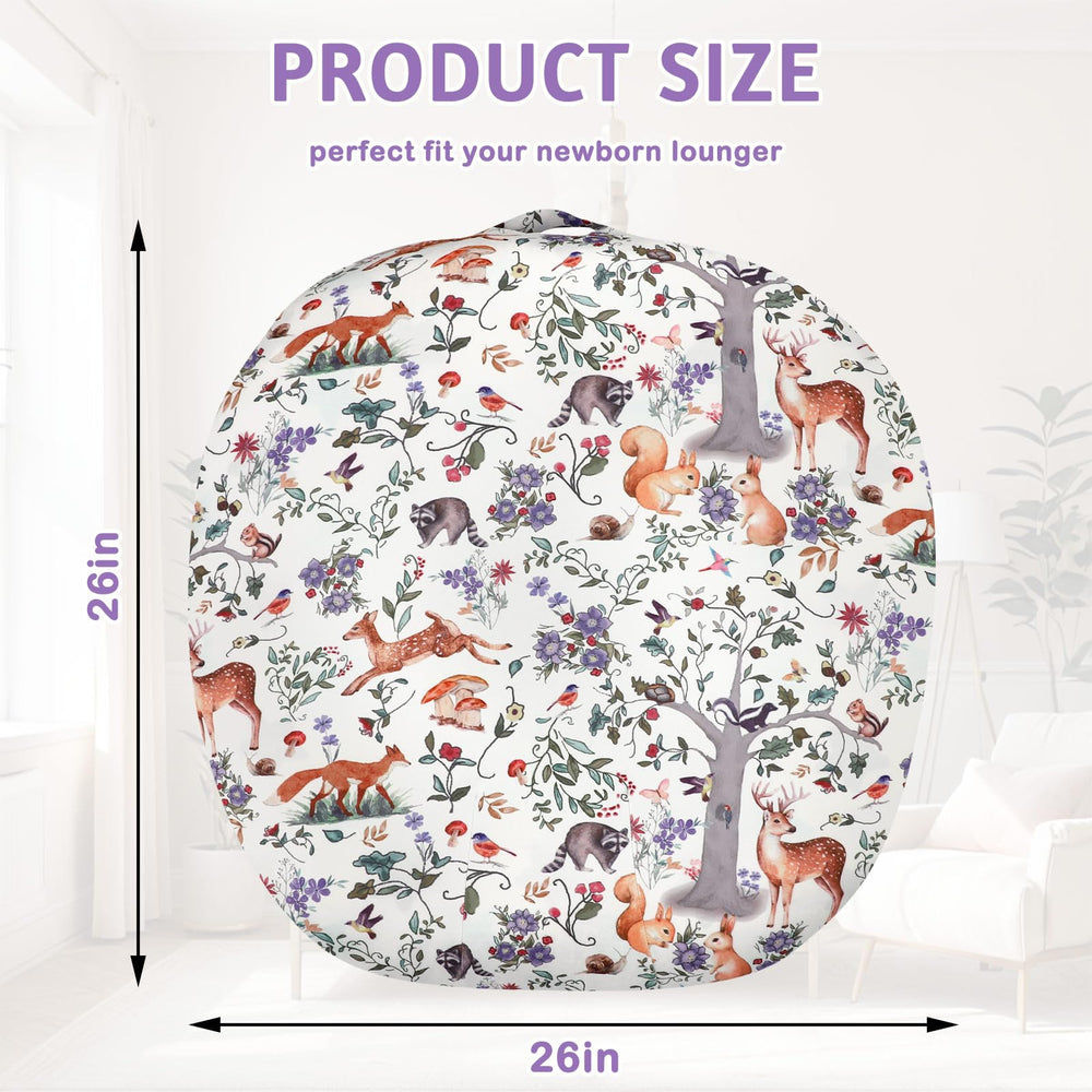 CARUILI reversible lounger cover with pattern on one side and solid Minky on the other.