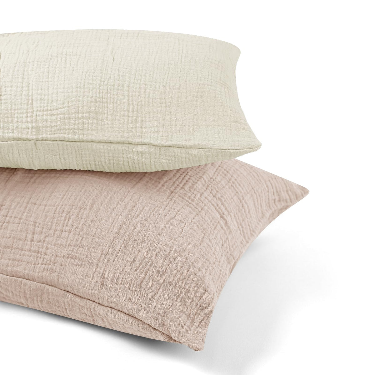 CARUILI muslin toddler pillowcase in apricot color, soft and breathable for nap time.